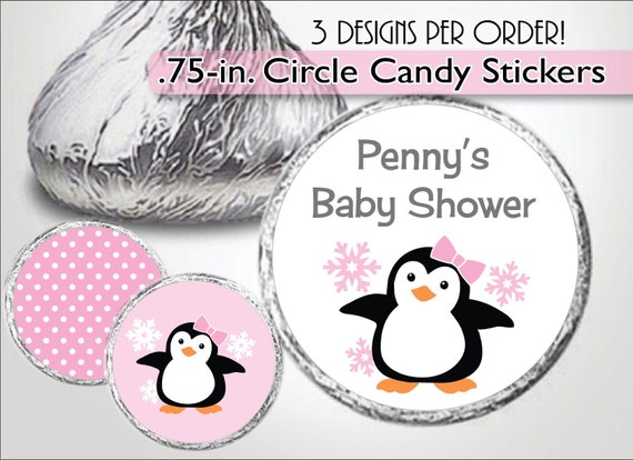 Kiss Stickers Penguin Baby Shower Favors First Birthday Etsy