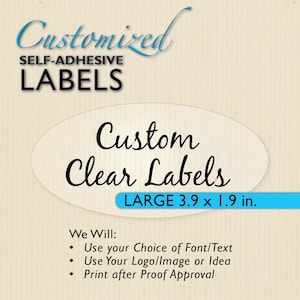 20+ CUSTOM CLEAR Oval Aufkleber, glänzend klares Etikett, Etsy Shop Produktverpackung, Umschlag Aufkleber, Benutzerdefiniertes Etikett, Hochzeit, klares ovales Etikett