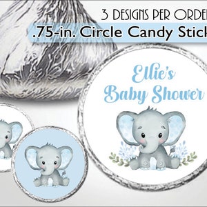 Blaue Elefant-Kuss-Etiketten, blaue Kuss-Aufkleber, Süßigkeits-Buffet, Junge-Babyparty, Junge 1. Geburtstagsbevorzugung, unsere kleine Erdnuss, personalisiert