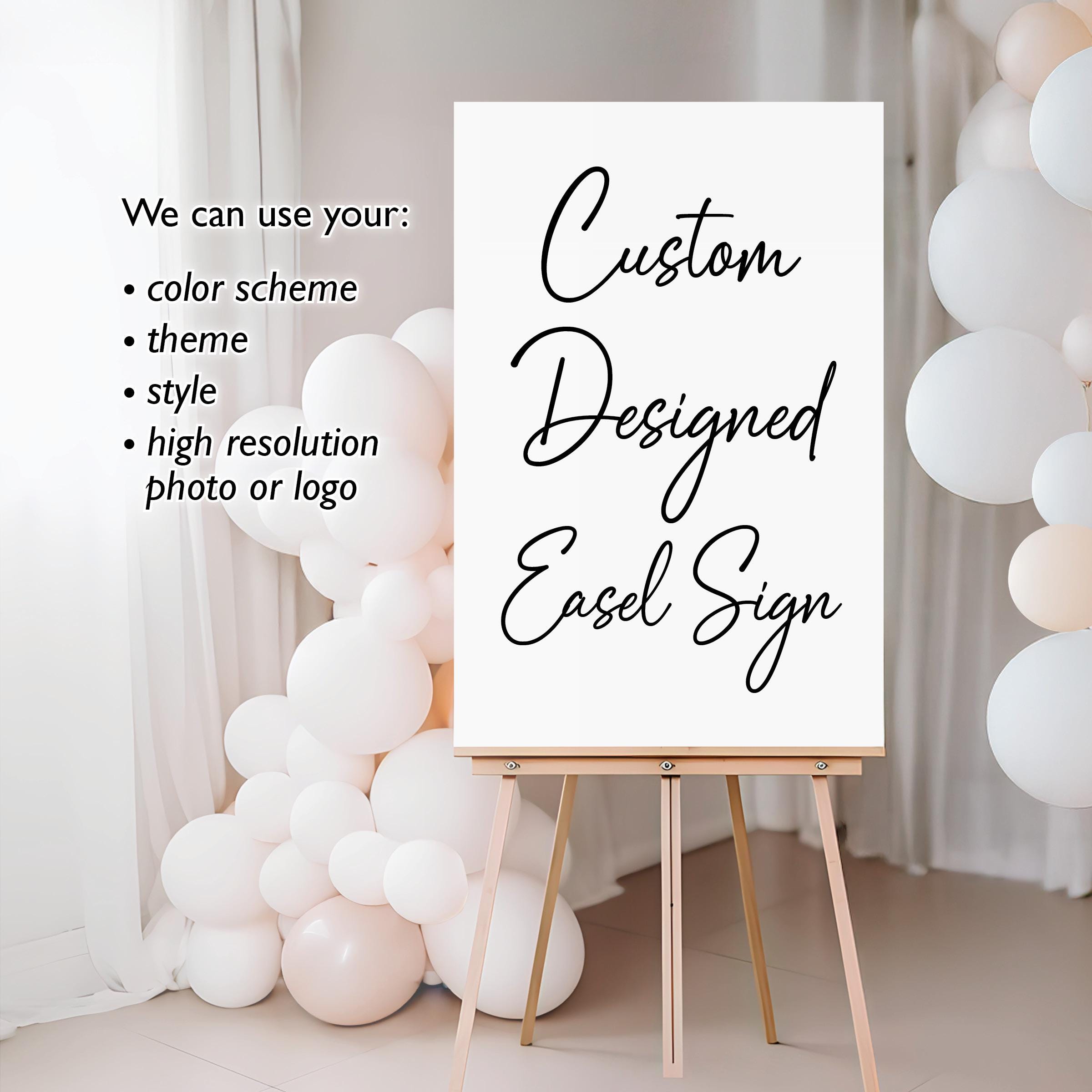 Custom Easel Welcome Sign - Wedding Welcome, Graduation, Sweet 16, Bar ...
