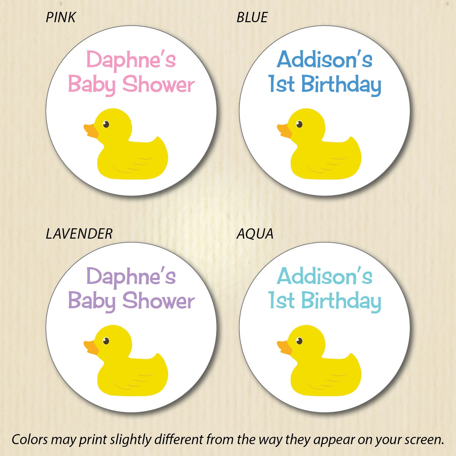 Baby First Rave Sticker RUBBER DUCKY Baby Shower Stickers, 1st Birthday Favor Labels, Candy ...