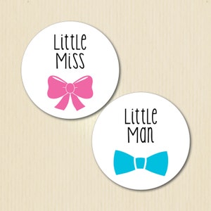Género Revelar Pegatinas del Partido, Little Miss, Little Man, Bows and Bow Ties, Baby Shower Voting, Equipo Rosa, Equipo Azul, Equipo Boy, Team Girl