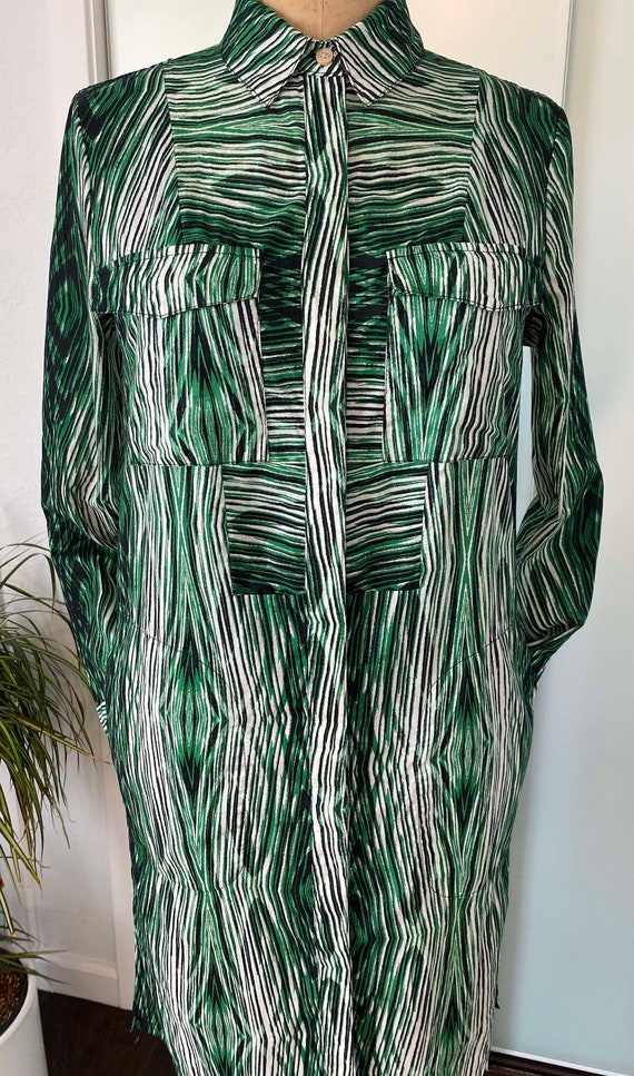 green emerald velvet dress Derek Lam 10 Crosby NARA Cotton Poly POPLIN Applique Dress,  Fatigue/Seafoam, 0 at Amazon Women's Clothing store main image 0