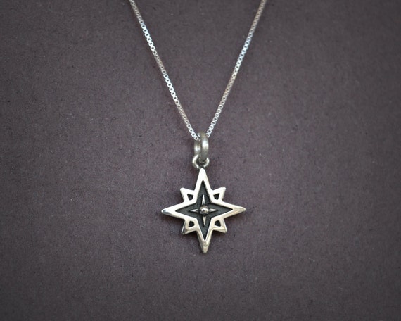 Items similar to Sterling Silver Star Pendant, Dainty Star Necklace ...