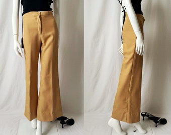 Vintage 70s High Waisted Flared Wide Leg Pants