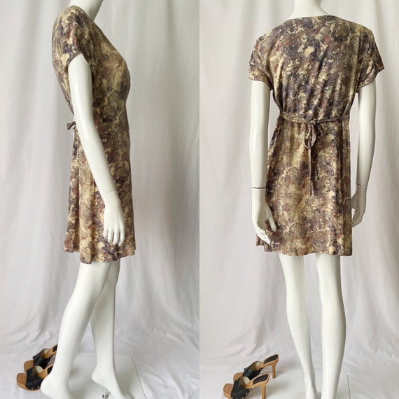 90s Vintage Rayon Mini Dress - image 4