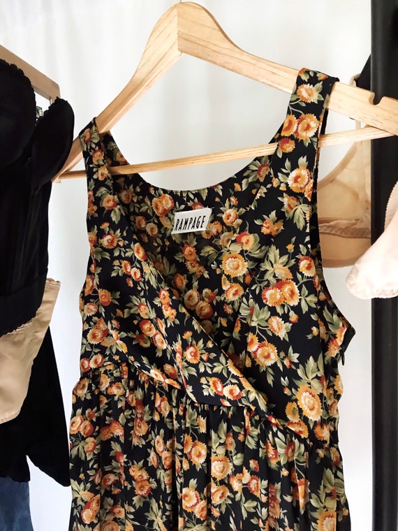 VINTAGE 1990s RAMPAGE Floral Babydoll Dress