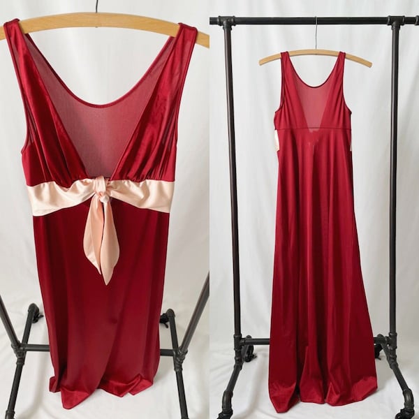 Maxi slip a V profondo vintage anni '70