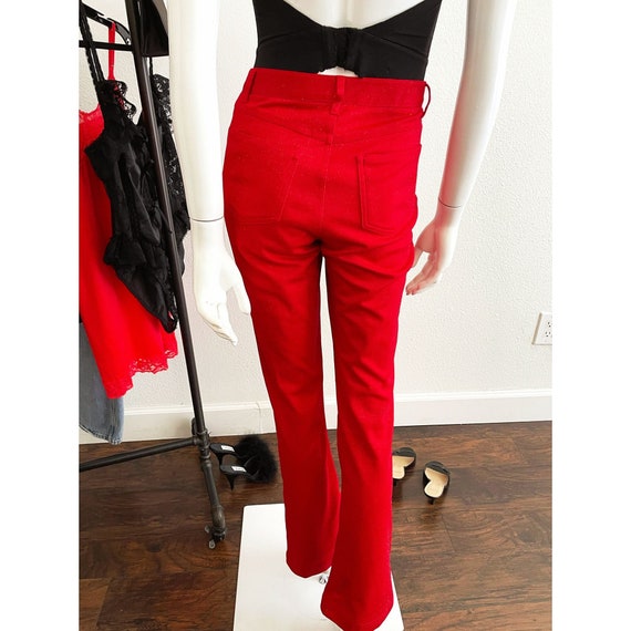 Vintage 90s Y2K Red Shimmery Pants - image 3
