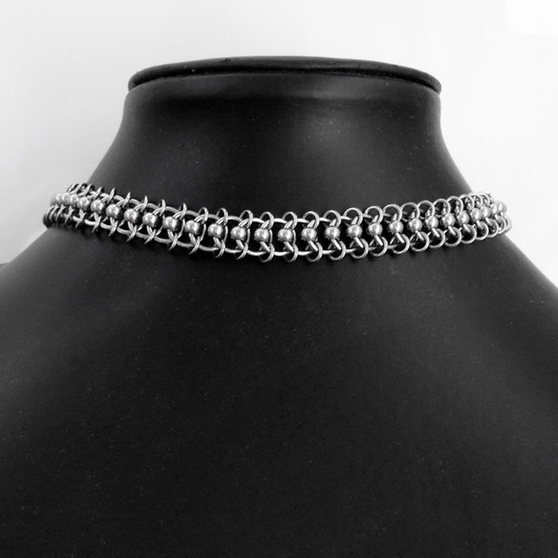 Chainmaille Stainless Steel Centipede Chain Choker Collar Necklace