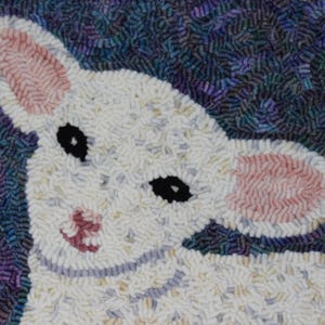 Lolly, the Little Lamb Rug Hooking Pattern 14&quot;x10&quot;. Hand drawn on Primitive Linen. Beginner Friendly.