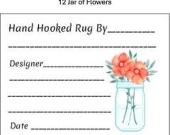 Choose From 19 Different Designs of Rug Labels for Finished Rugs (4.5"x5.5")