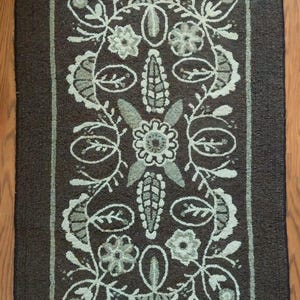 Cora&#39;s Garden Finished Hooked Rug 44&quot;x28&quot; Quality 100% Wool