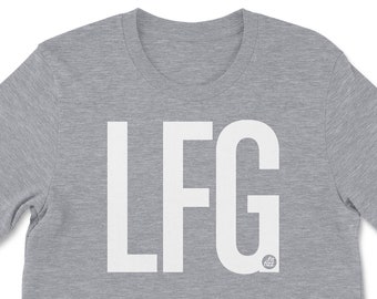 LFG (Let's F*cking Go) with tiny FitFizz logo • Unisex T-shirt with Short Sleeves