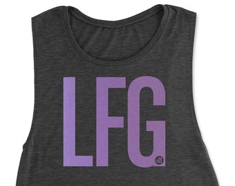 LFG (Let's F*cking Go) with tiny FitFizz logo • Sleeveless muscle style tank