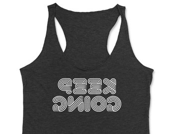 Keep Going (purposely mirrored/backwards to be readable in mirror) | black heather tank