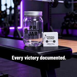 個人記録、ウェイトリフティング、パワーリフティング、クロスフィット用 PR ジャー® (ブラック) 画像 2