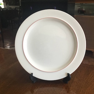 Dinner Plates, Vintage 1980s,  Royal Copenhagen Fajance, Denmark, Red Line Pattern, 9&quot; 3/4 diam *Sold Individually
