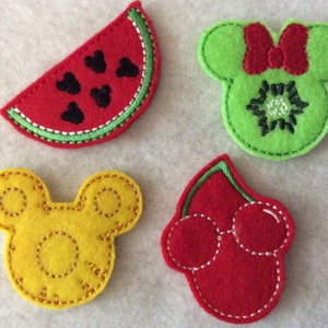 Mouse Fruit Felties  4 to choose from set of 4 one style