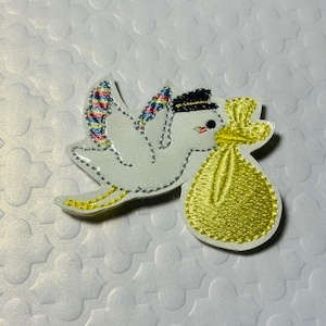 Stork feltie, baby feltie, vinyl feltie, set of 4 , maternity feltie