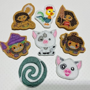 Hawaii princess characters feltie,  8 to choose from, set of 4 of one style