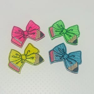 School felties, pencil feltie, bow feltie, vinyl feltie, set of 4