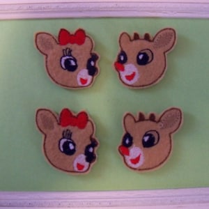 Reindeer Felties Clarice/ Rudolph, set of 4 one style