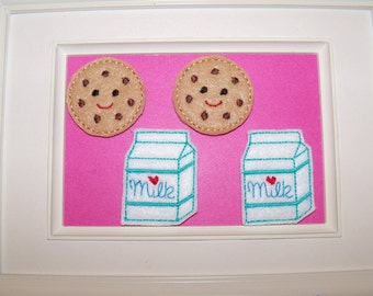 Milk & Cookie Felties Scrapbooking, Card Making, Bow Center set of 4