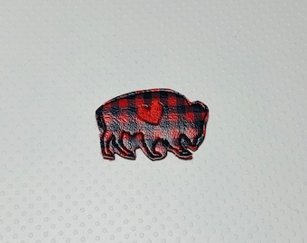 4 Buffalo felties, Buffalo plaid feltie, vinyl feltie, set of 4  feltie
