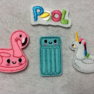 Pool Felties Swim Felties , summer feltie, Four  to Choose set of 4 of one style