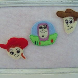 Toy Cartoon Felties, cowgirl, Cowboy and Space  ranger, set of 4 one style