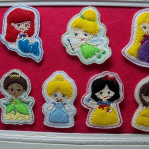 4 Princess Felties,  Your Choice, set of 4  many princess,