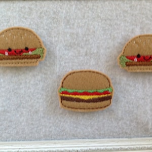 Hamburger, Cheeseburger Feltie , Your Choice , set of 4 one style