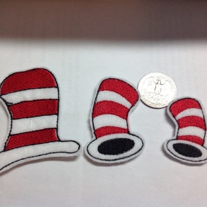 Striped Hat Feltie , 3 Sizes t.o Choose