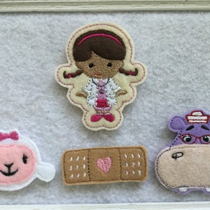 Felties, Lamb Feltie, Hippo Feltie, Bandaid Feltie, our Choice , set of 4 of one style