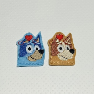 4 cartoon dog felties,  felty, cut feltie, valentine feltie, love feltie, set of 4 one style