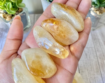 Citrine Tumbled Stone - Polished Citrine - Solar Plexus - Sacral Chakra - Crystal for Manifesting