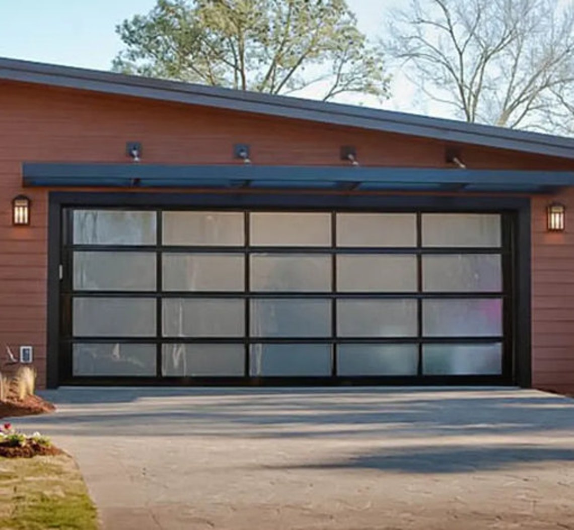 Full View Glass Garage Door 16' X 8' and Frameless Glass Garage Door Etsy