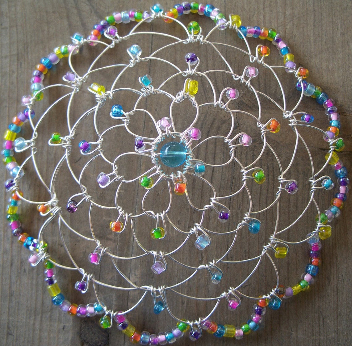 Gold or Silver Wire Kippah With Candy Colored Beads Etsy