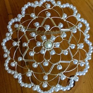 Women&#39;s Pearl Star of David Wire Kippah