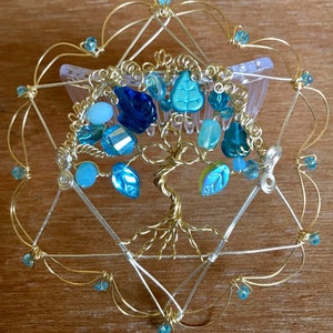 Aqua Etz Chaim Star of David Wire Kippah