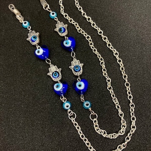 Hamsa and Evil Eye Glasses Chain