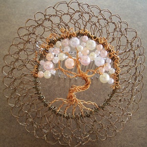Vintage Bronze Wire and Pearl Etz Chaim Kippah
