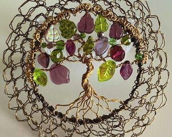 Women's Etz Chaim Amethyst Beaded Wire Kippah