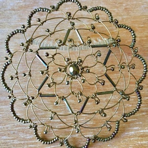 Women&#39;s Bronze Star of David Beaded Wire Kippah