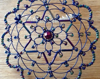 Iridescent Iris Star of David Women's Kippah