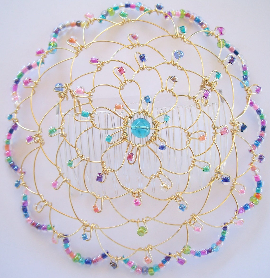 Gold or Silver Wire Kippah With Candy Colored Beads Etsy