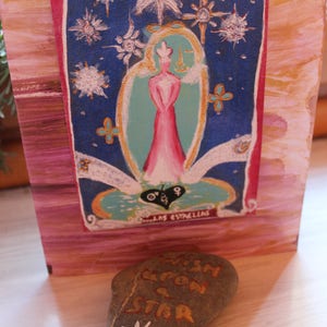 Les Etoiles * Carte de Voeux* Art de mon Tarot elfique du Nouvel Age. Magie Etoilee. Amour d'Etoiles.