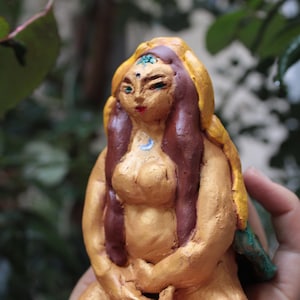 SALE! Pachamama Painted Clay Statue* Mother Earth Statue