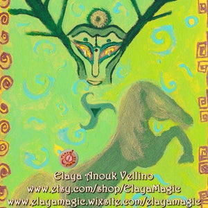 Nature Ancienne* Art de mon Tarot Elfique du Nouvel Age* Esprit de Cernunnos. Proposition Poster et texte.